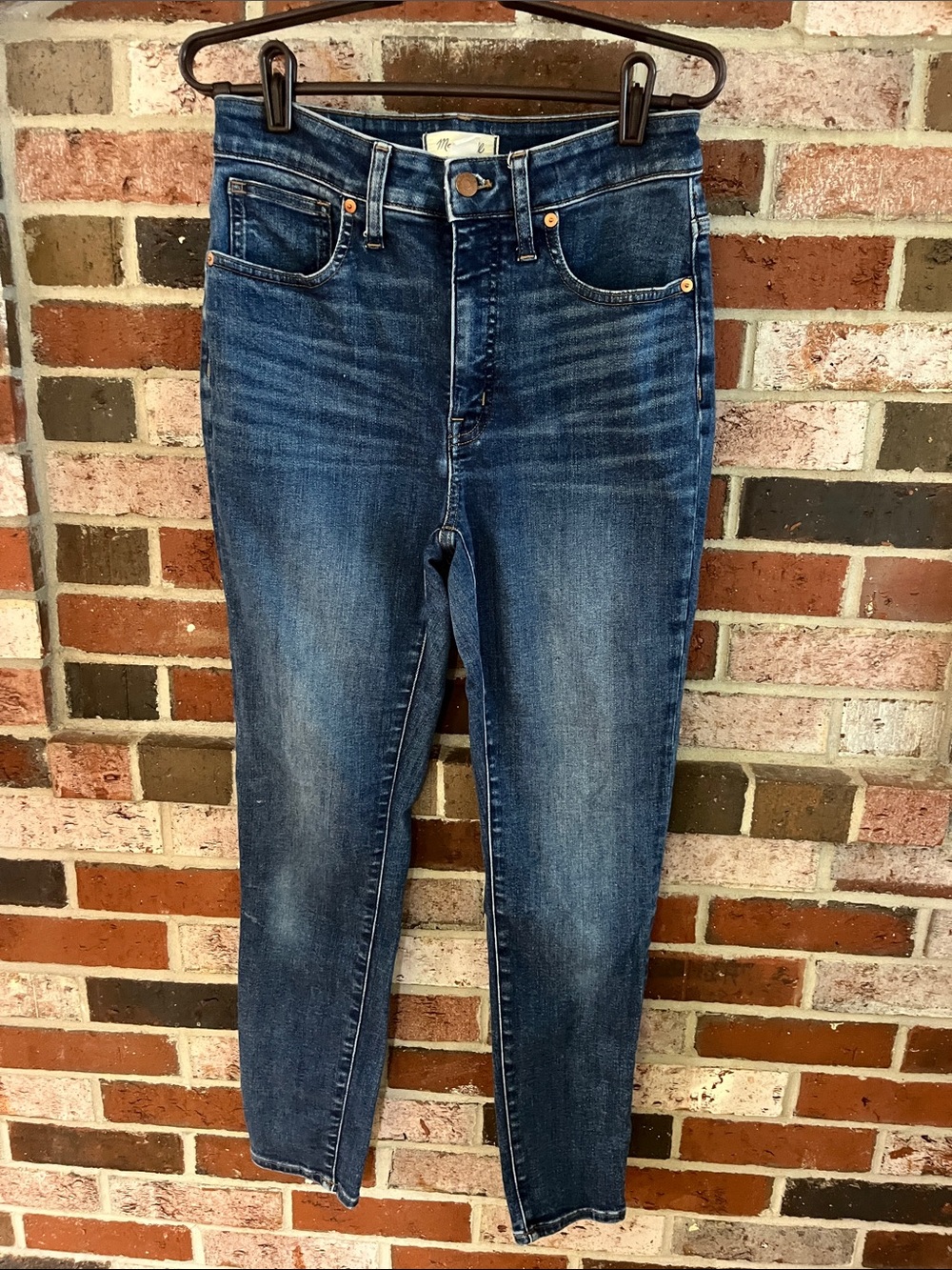 MADEWELL High-Rise Blue Dark Wash Curvy Skinny Jeans 28